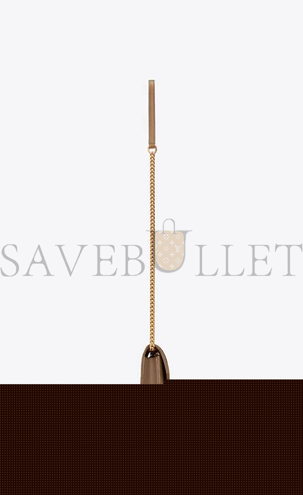 YSL CASSANDRE MATELASSÉ ENVELOPE CHAIN WALLET IN GRAIN DE POUDRE EMBOSSED LEATHER 695108BOW012346 (19*12.5*3.5cm)