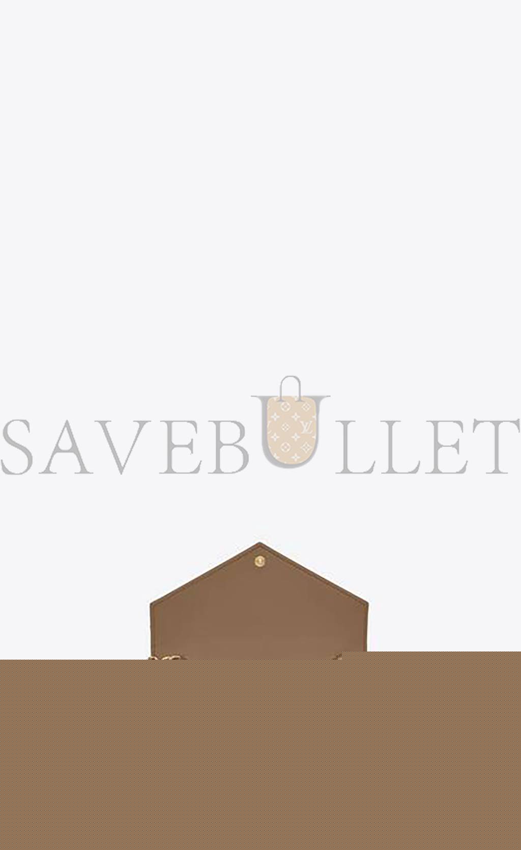 YSL CASSANDRE MATELASSÉ ENVELOPE CHAIN WALLET IN GRAIN DE POUDRE EMBOSSED LEATHER 695108BOW012346 (19*12.5*3.5cm)