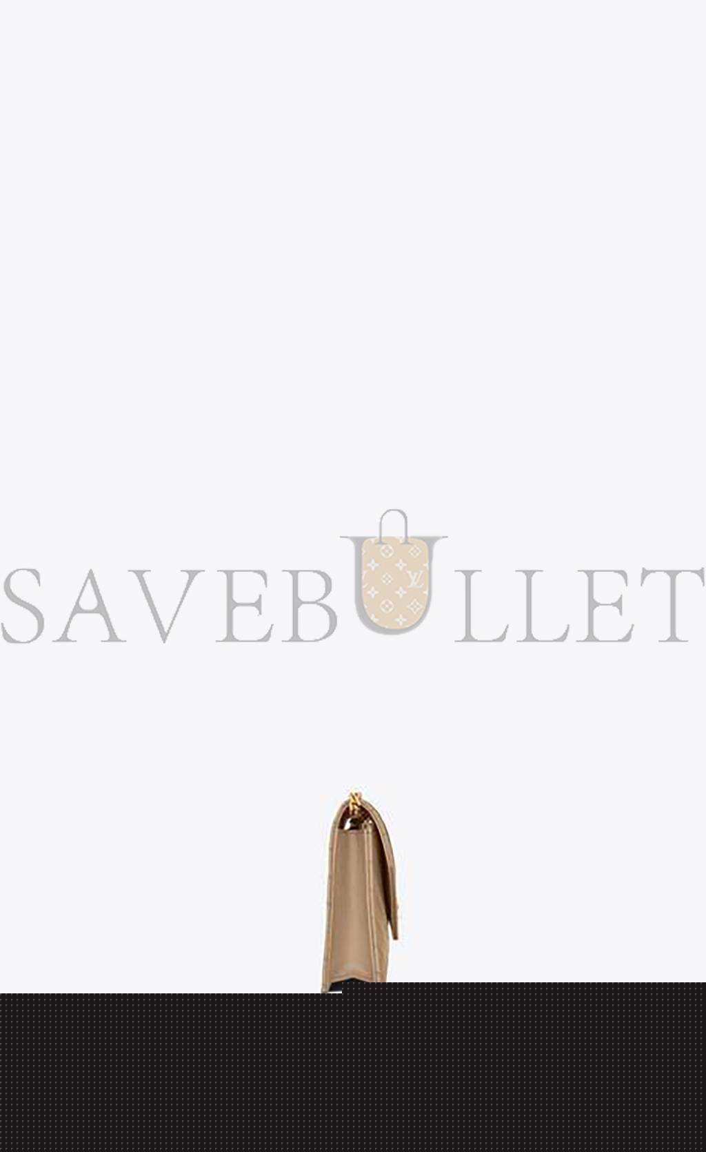 YSL CASSANDRE MATELASSÉ ENVELOPE CHAIN WALLET IN GRAIN DE POUDRE EMBOSSED LEATHER 695108BOW012721 (19*12.5*3.5cm)