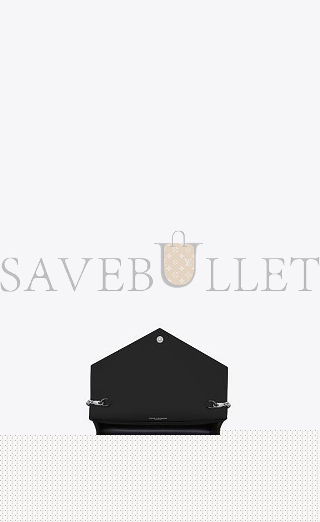 YSL CASSANDRE MATELASSÉ ENVELOPE CHAIN WALLET IN GRAIN DE POUDRE EMBOSSED LEATHER 695108BOW081000 (19*12.5*3.5cm)