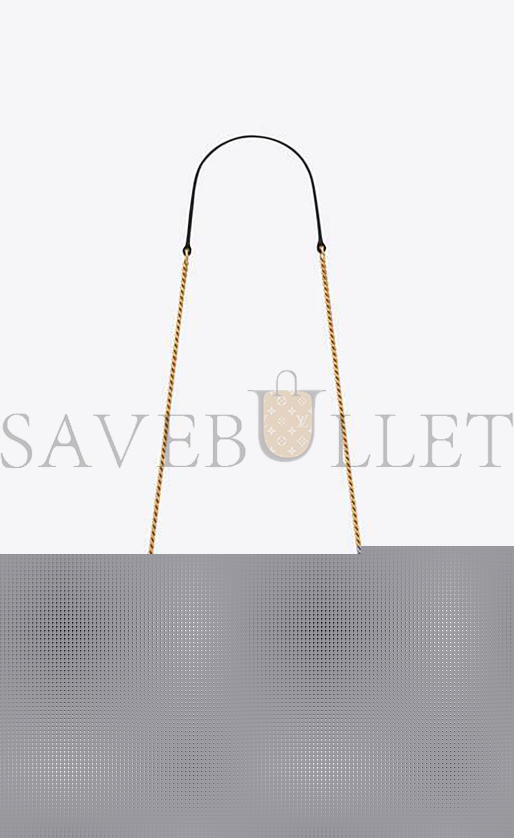 YSL CASSANDRE MATELASSÉ ENVELOPE CHAIN WALLET IN GRAIN DE POUDRE EMBOSSED LEATHER 742920BOW011000 (19*12.5*3.5cm)