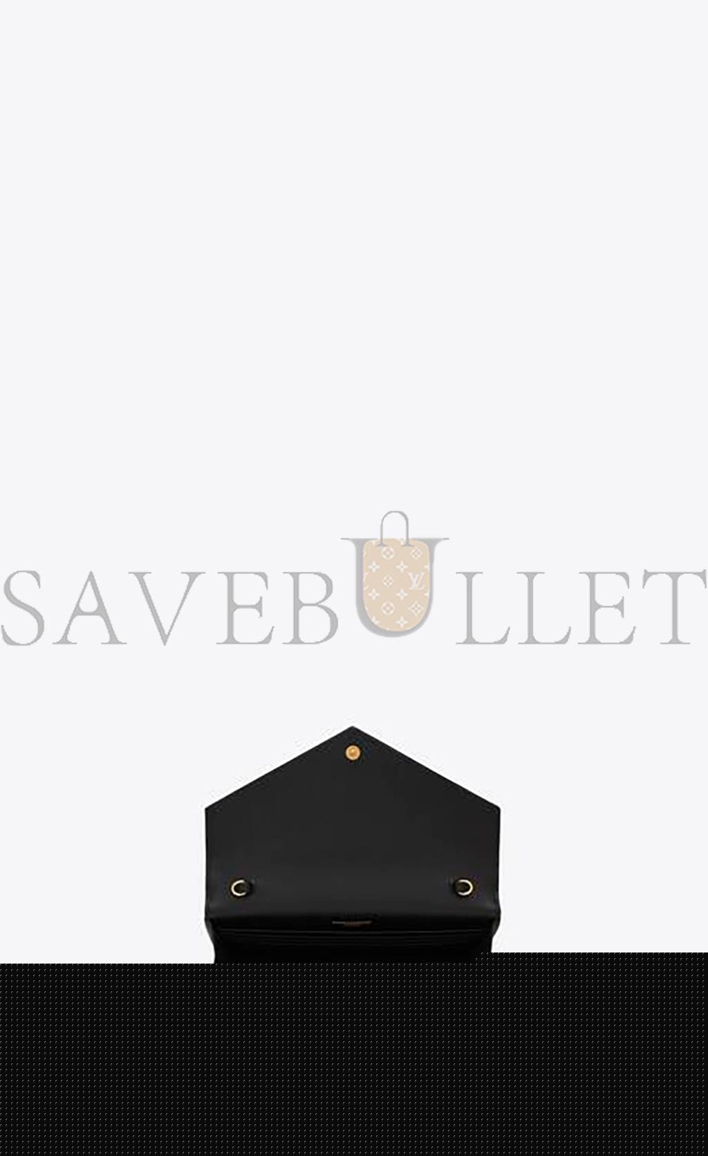 YSL CASSANDRE MATELASSÉ ENVELOPE CHAIN WALLET IN GRAIN DE POUDRE EMBOSSED LEATHER 742920BOW011000 (19*12.5*3.5cm)