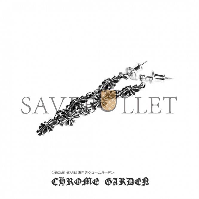 Ch*0me He**ts 3 drop cross earring