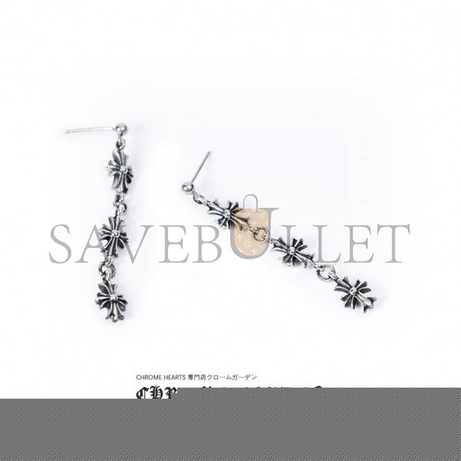 Ch*0me He**ts 3 drop cross earring
