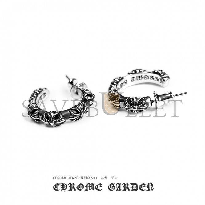 Ch*0me He**ts cross hoop earring