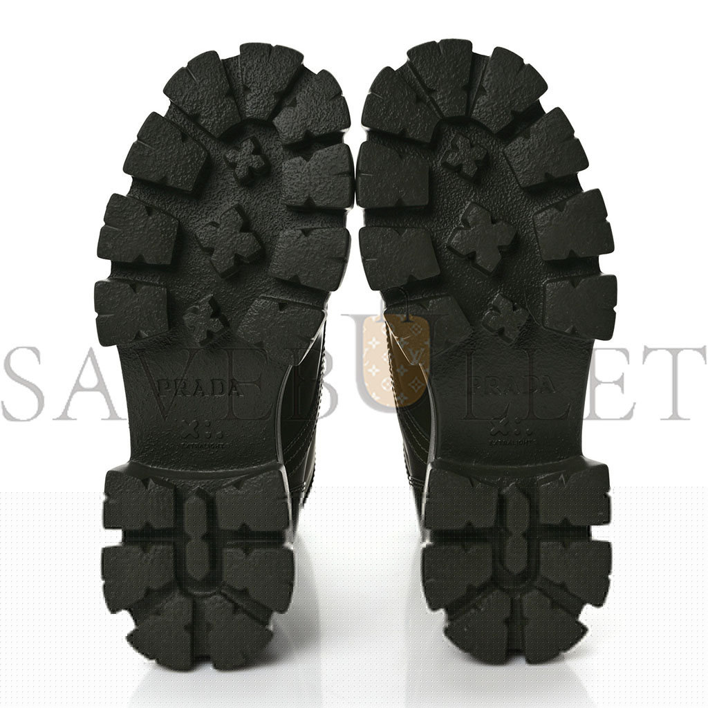 Pra*a spazzolato rois re-nylon metal triangle logo monolith pouch pocket 55mm boots 38 militare