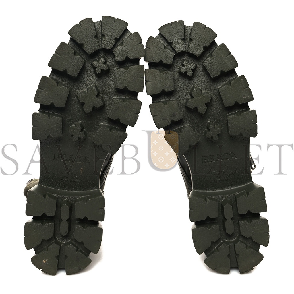 Pra*a spazzolato rois re-nylon metal triangle logo monolith pouch pocket 55mm boots 40.5 militare