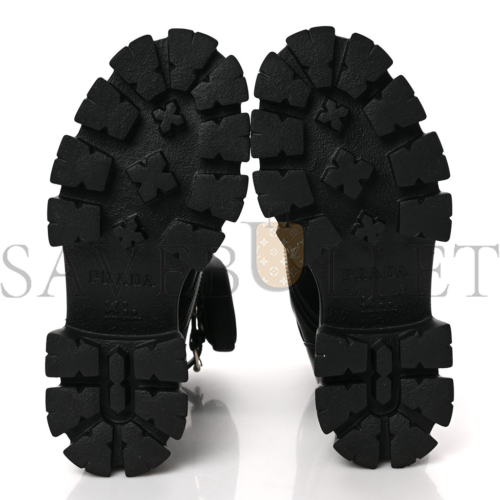 Pra*a spazzolato rois nylon metal triangle logo monolith pouch pocket 55mm boots 39 black