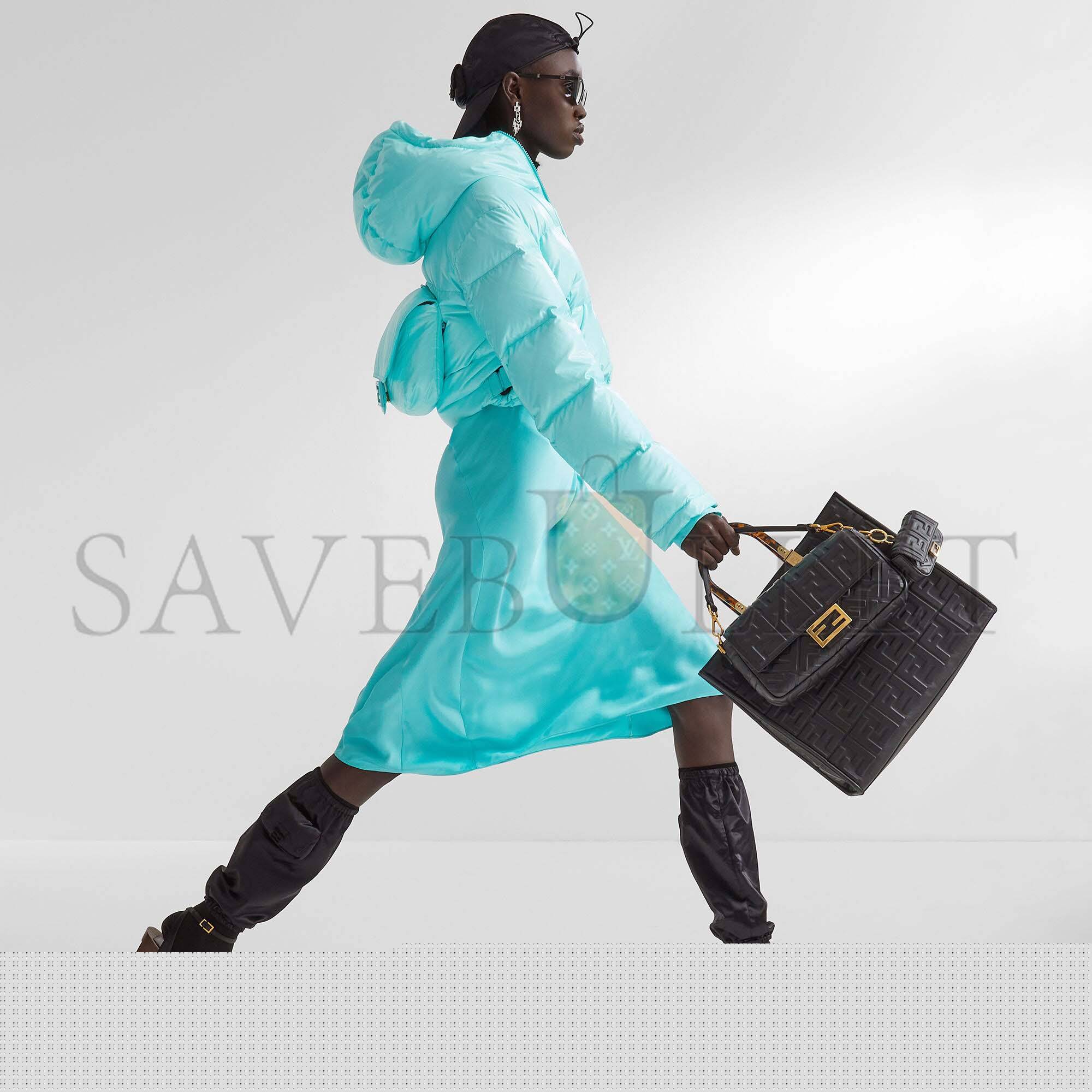 F**di sunshine medium - black leather shopper 8bh386amcvf0kur (35*31*17cm)