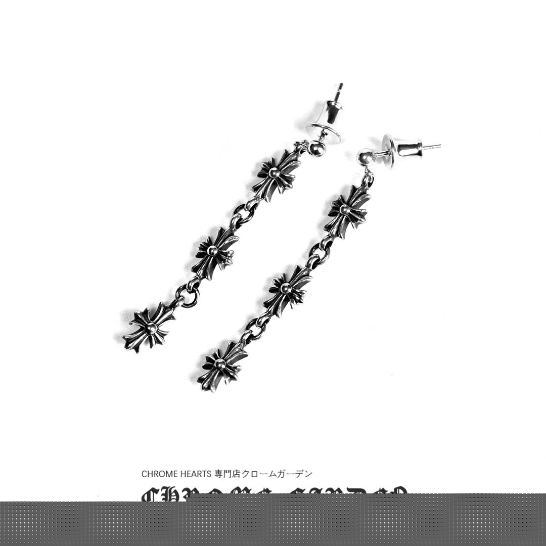 CHROME HEARTS 3 DROP CROSS EARRING