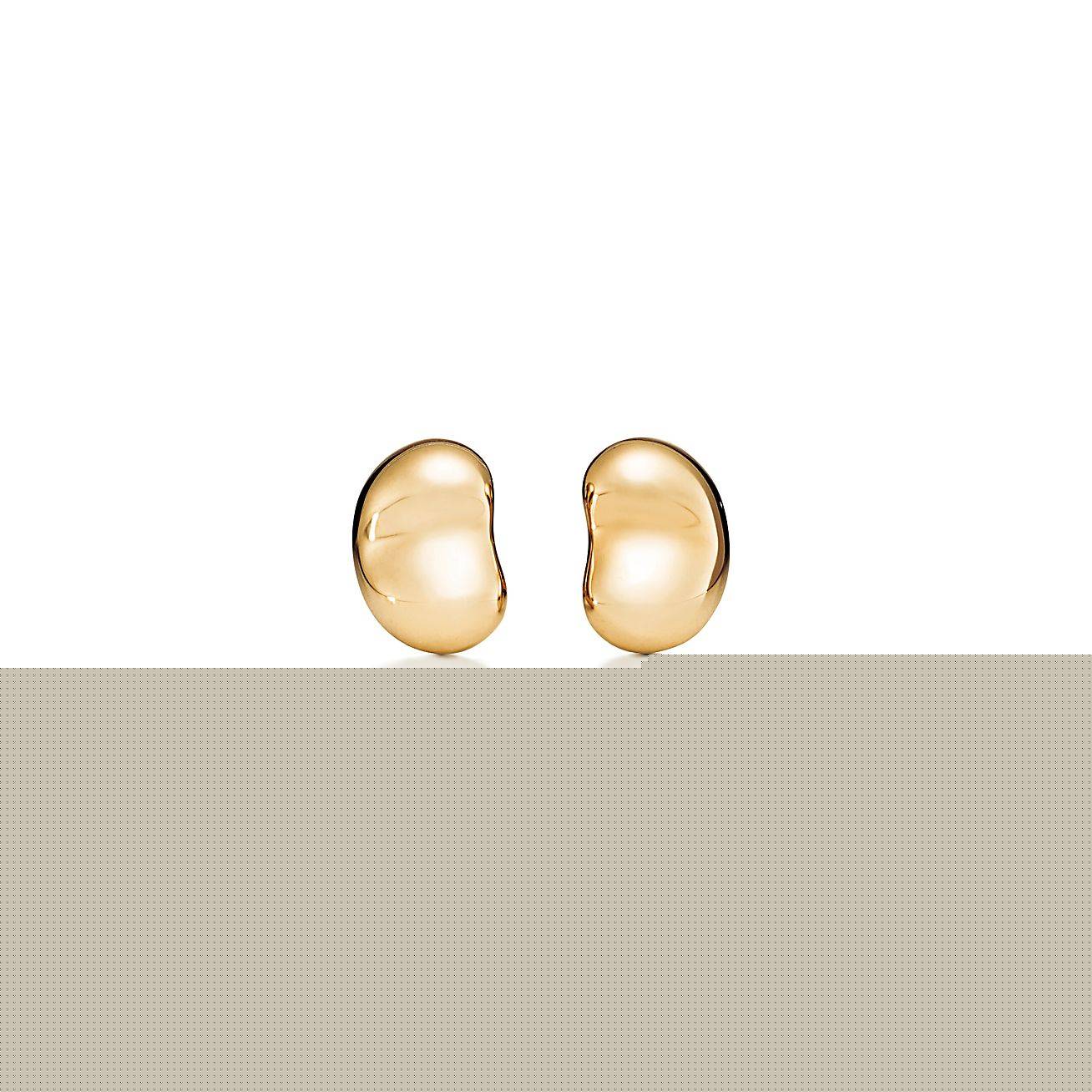 T*f*ny elsa peretti® bean® design earrings in yellow gold, 9 mm