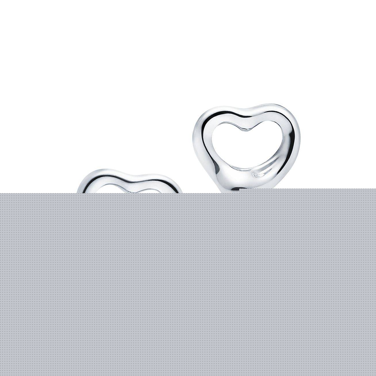 T*f*ny  elsa peretti® open heart stud earrings in silver, 11 mm