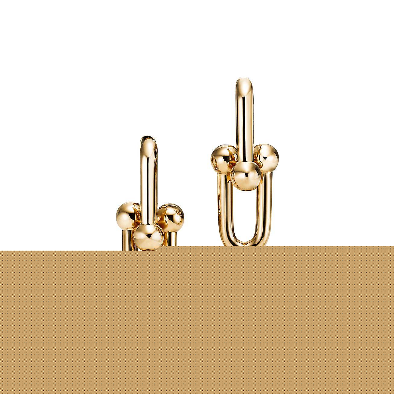 T*f*ny hardwear link earrings in 18k gold, small