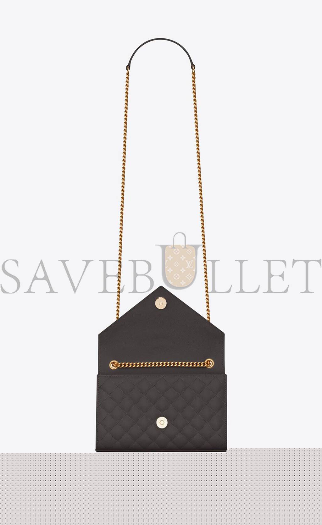 YSL ENVELOPE SMALL BAG IN MIX MATELASS&EACUTE; GRAIN DE POUDRE EMBOSSED LEATHER 600195BOW971112 (21*13*6cm)