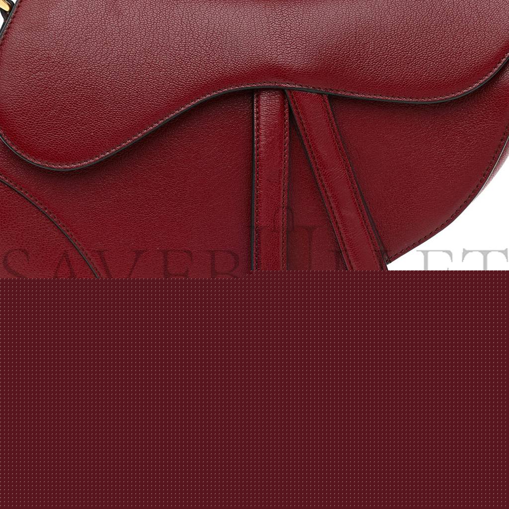 D*or grained calfskin saddle bag red (23*20*7cm)