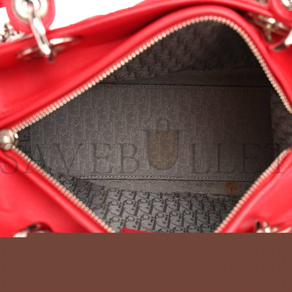 D*or lambskin cannage medium lady D*or red (23*20*12.7cm)