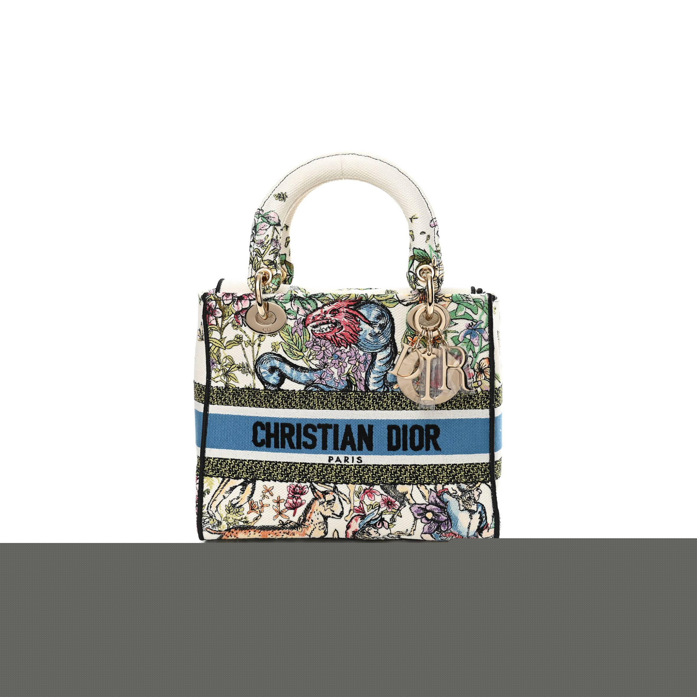 D*or canvas d-constellation embroidered medium lady d-lite latte multicolor (23*20*12.1cm)