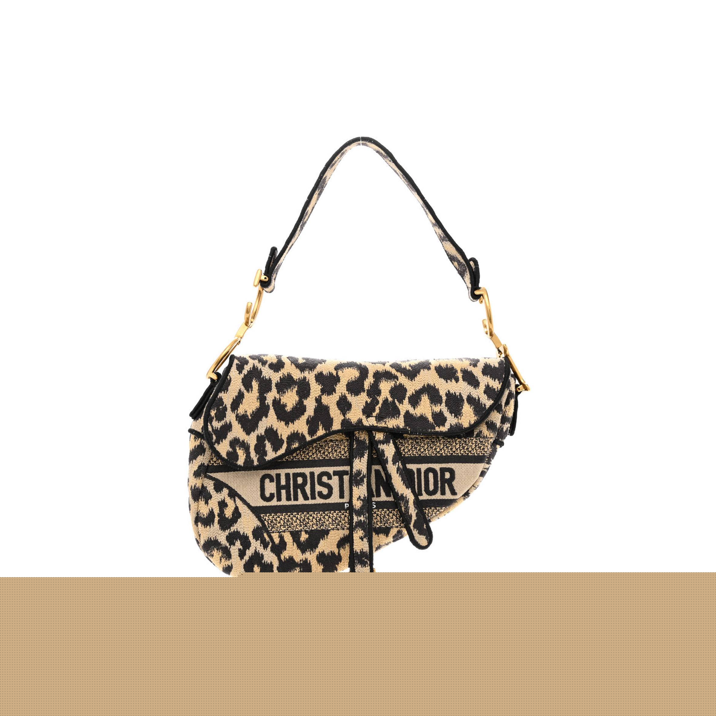 D*or canvas mizza embroidered saddle bag beige multicolor (25*20*6.4cm)