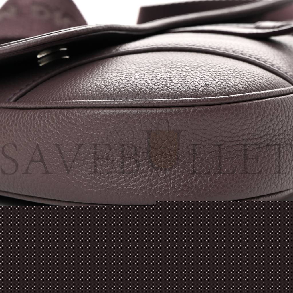 D*or grained calfskin kim jones saddle bag amaranth (27*22*3.8cm)