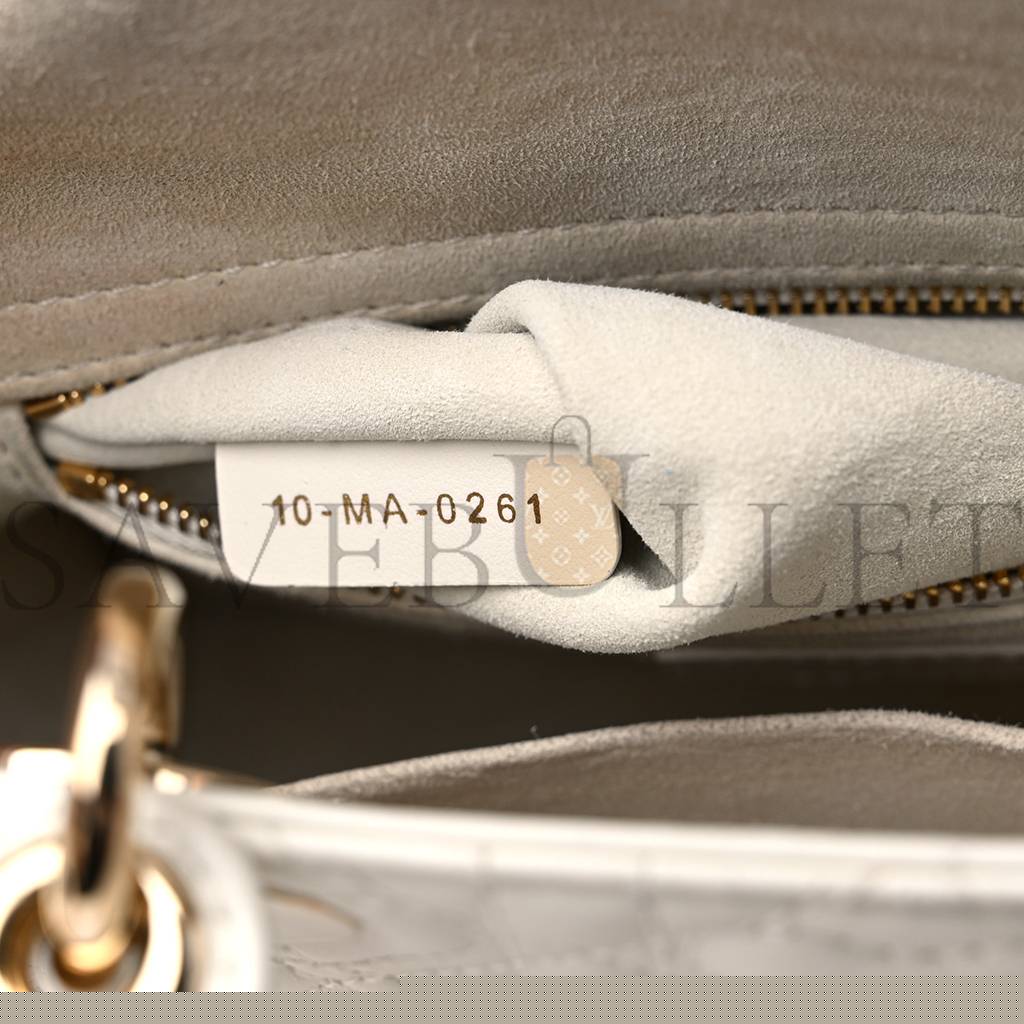 D*or lambskin cannage D*oramour heart small lady D*or white red (20*17*8.3cm)