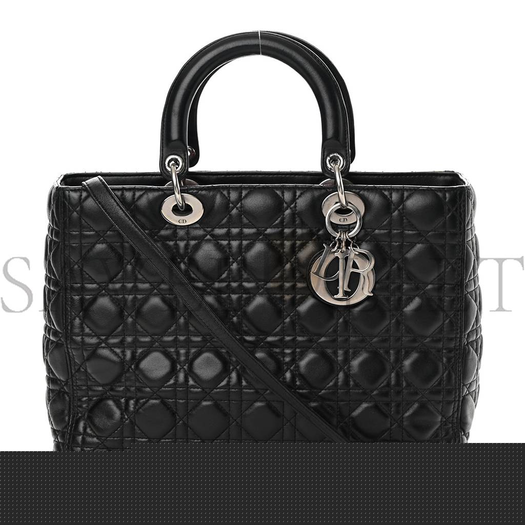 D*or lambskin cannage large lady D*or black (31*25*12.1cm)