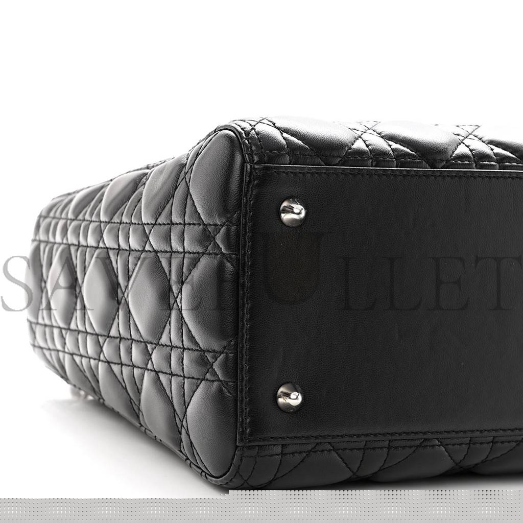 D*or lambskin cannage medium lady D*or black (24*20*12.7cm)