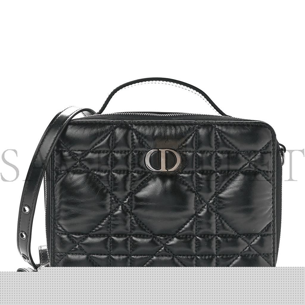 D*or calfskin macro-cannage caro box bag black (20*11*5.1cm)