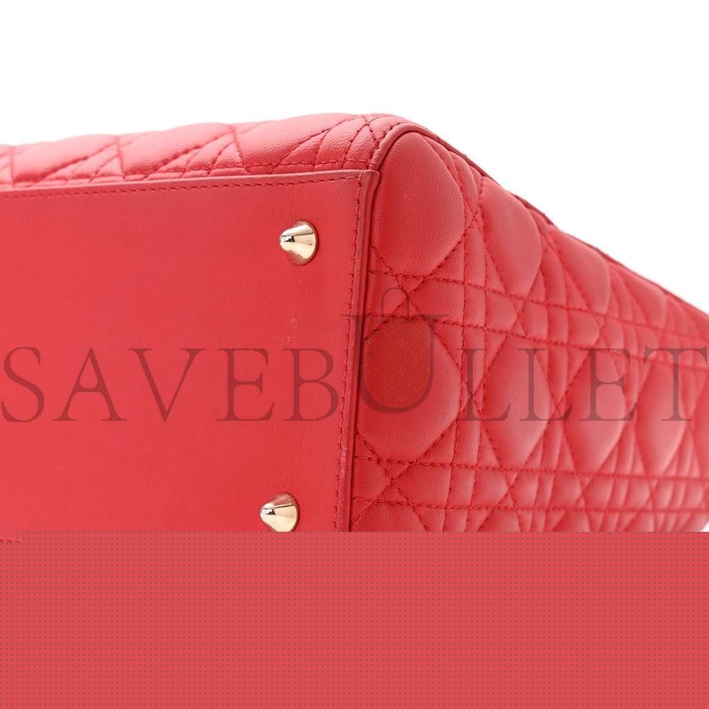 D*or lambskin cannage medium lady D*or red (23*20*12.1cm)
