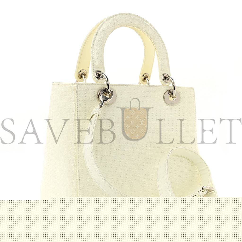 D*or patent micro-cannage medium lady D*or white (23*20*12.1cm)