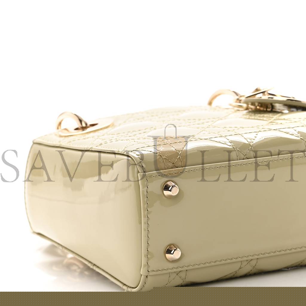 D*or patent cannage mini lady D*or sage green (17*15*7cm)