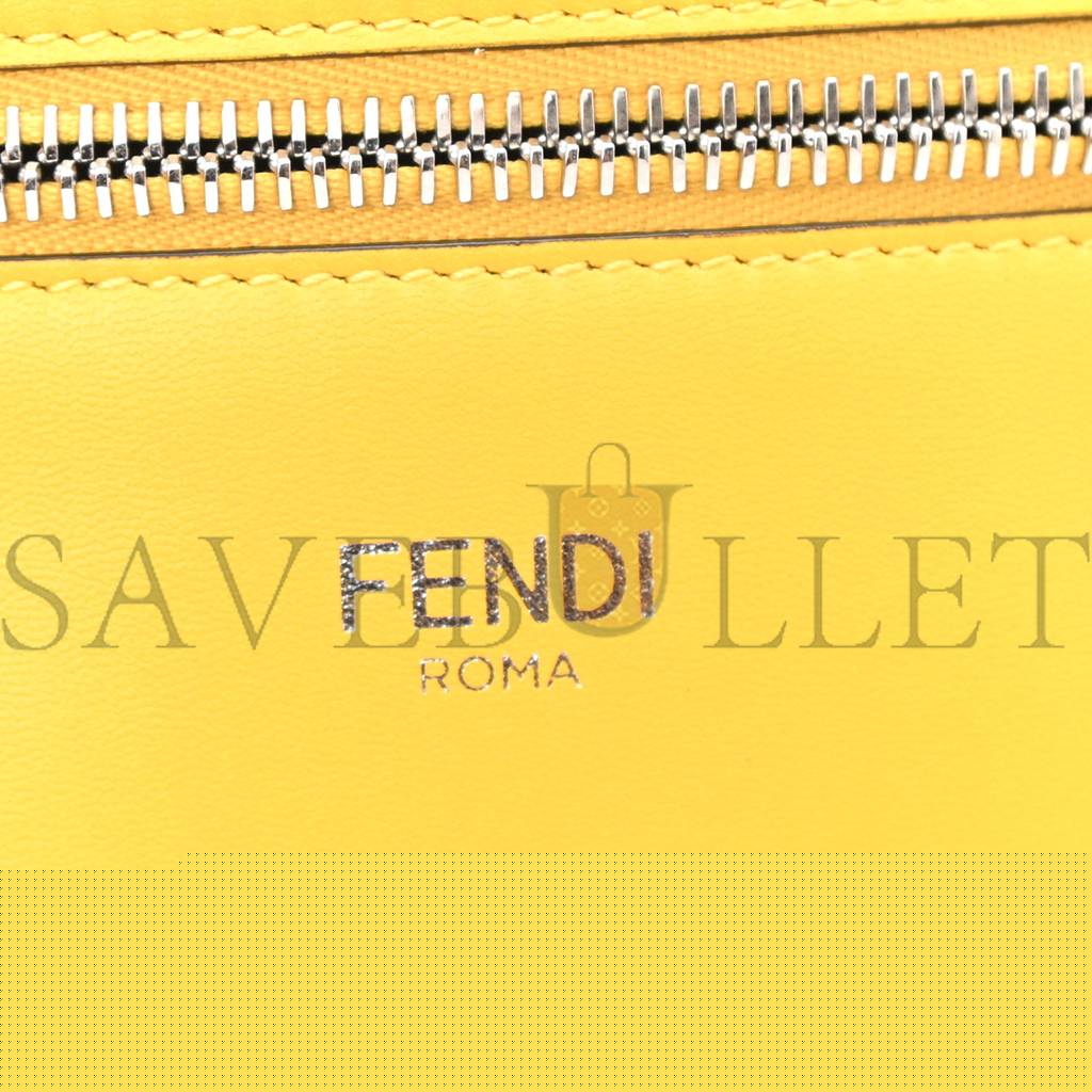 F**di x sarah coleman nappa ff fish eye embossed mini peekaboo i see u satchel mimosa (25*20*9cm)